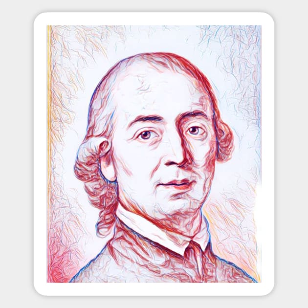 Johann Gottfried Herder Portrait | Johann Gottfried Herder Artwork | Line Art Sticker by JustLit